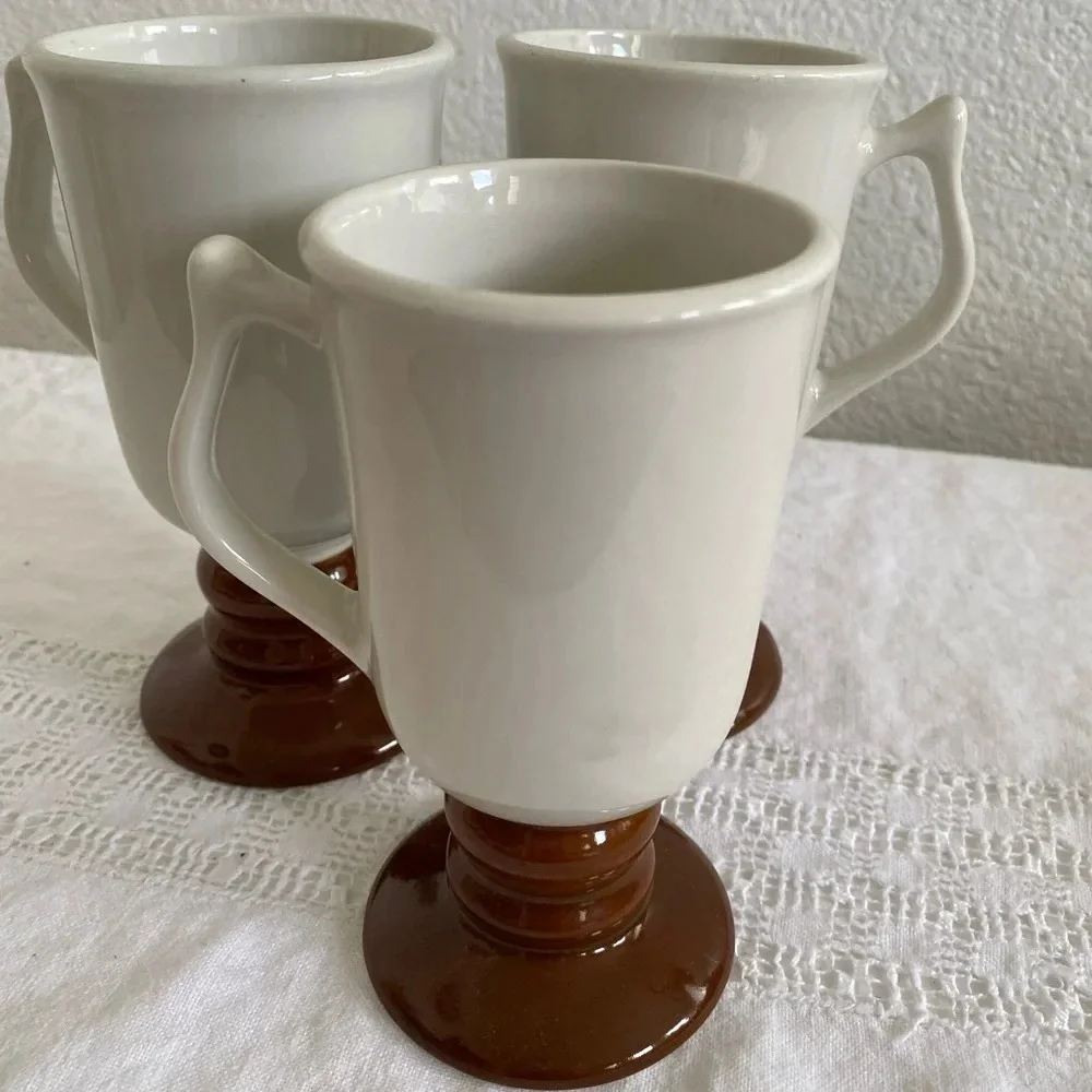Vintage 1970's 3 Ceramic Irish Coffee Mugs Made in the USA by HALL 1273